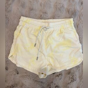 Women's Yellow Tie-Dye Athletic Shorts